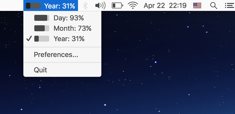 Screenshot of Progress Bar OSX in action